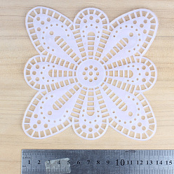 White Butterfly-shaped Plastic Mesh Canvas Sheet, for DIY Knitting Bag Crochet Projects Accessories, White, 138mm