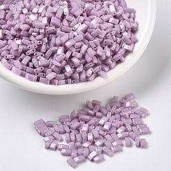 (HTL599) Opaque Antique Rose Luster MIYUKI Half TILA Beads, Japanese Seed Beads, 2 Hole, (HTL599) Opaque Antique Rose Luster, 5x2.3x1.9mm, Hole: 0.8mm, about 2500pcs/100g
