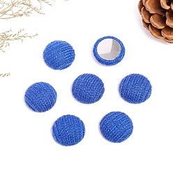Синий Кабошоны из шерстяной ткани полукруглой формы, полукруглый, синие, 21 мм