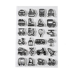 Vehicle Silicone Stamps, for DIY Scrapbooking, Photo Album Decorative, Cards Making, Stamp Sheets, Vehicle Pattern, Pattern: 21~23x20~24mm, 160x110x3mm