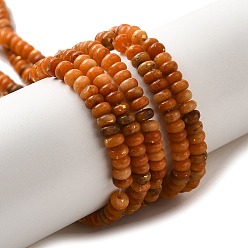 Темно-Оранжевый Бусы из натурального доломита, с синтетическим опалом, окрашенные, рондель, темно-оранжевый, 4x2 мм, отверстие : 0.7 мм, около 177 шт / нитка, 15.94'' (40.5 см)