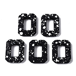 Черный Окрашенные распылением пластиковые соединительные кольца ccb, разъемы для быстрой связи, для изготовления ювелирных цепочек, прямоугольные, чёрные, 28x21x6 мм, внутренний диаметр: 8.5x15 мм