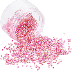 Ярко-Розовый Акриловые имитация жемчужные бусы, без отверстия , круглые, градиентная жемчужная бусина русалки, ярко-розовый, 3 мм, Около 4500 шт / коробка