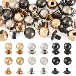 (52) Непрозрачная лаванда 18 наборы 3 цвета железные винты, с орехами, круглые, разноцветные, 8x7.5 мм, отверстие : 2.5 мм, 6 наборы / цвет