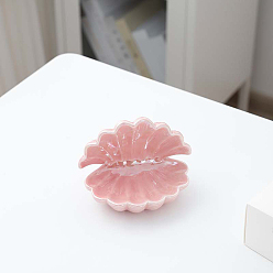 Pink Керамические ювелирные тарелки в форме ракушки, ювелирная тарелка, лоток для хранения колец, , серьга, розовые, 135x95x110 мм