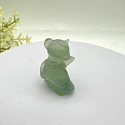 Флюорит Скульптурные украшения из натурального флюорита, для украшения стола домашнего офиса, дракон, 30~40 мм