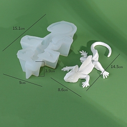 Белый Силиконовые формы, формы для литья смолы, для уф-смолы, эпоксидная смола, ящерица, белые, 151x90x39 мм