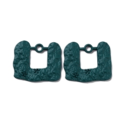 Dark Slate Gray Spray Painted Alloy Pendants, Rectangle, Dark Slate Gray, 20.5x24.5x2.5mm, Hole: 2.2mm