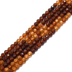 Granat Natürlicher Granat Perlen Stränge, facettiert, Runde, 4 mm, Bohrung: 0.8 mm, ca. 108 Stk. / Strang, 15.16''~15.55'' (38.5~39.5 cm)