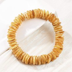 Янтарный Браслеты из натурального янтаря с эластичными бусинами для мужчин и женщин, самородки, внутренний диаметр: 2-1/4 дюйм (5.75 см)