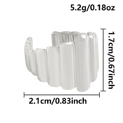 Нержавеющая Сталь Цвет Кольца-манжеты из нержавеющей стали неправильной геометрической формы для женщин, цвет нержавеющей стали, 304 мм, внутренний диаметр: 17 мм