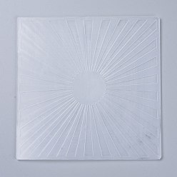 Sun Plastic Embossing Folders, Concave-Convex Embossing Stencils, for Handcraft Photo Album Decoration, Sun Pattern, 150x150x2.5~3mm