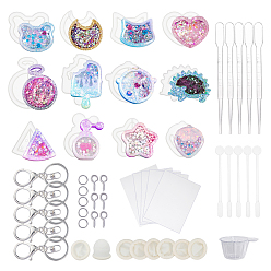 Белый Сделай сам брелок, с силиконовыми формами, сплав брелок коготь лобстер, пластиковый стержень для перемешивания, миксер, пипетка, силиконовые кроватки, белые