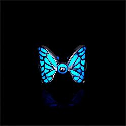 Темно-Голубой Кольца-манжеты из эмалевого светящегося сплава, бабочка, глубокое синее небо, внутренний диаметр: 18 мм