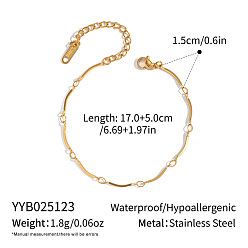 Настоящее золото 18K Минималистичные 304 браслеты из витой цепи из нержавеющей стали для женщин, реальный 18 k позолоченный, 6-3/4 дюйм (17 см)