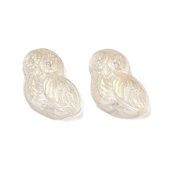 Champagne Gold Прозрачные стеклянные бусины, сова, спекающийся лак, шампанское золото, 18x14.5x6.5 мм, отверстие : 1.2 мм