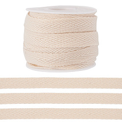 PapayaWhip 10M Polycotton Grosgrain Ribbon, Clothes Accessories, with Plastic Spools, PapayaWhip, 3/8 inch(10mm)