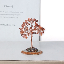 Красный Агат Натуральные чипсы из сердолика Дерево жизни украшения, Медная проволока, энергетический камень по фен-шуй, подарок для украшения домашнего рабочего стола, 90 мм