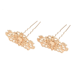 Light Gold Alloy with Iron Hair Fork Findings, Cloud, for DIY Jewelry Accessories, Light Gold, 76mm