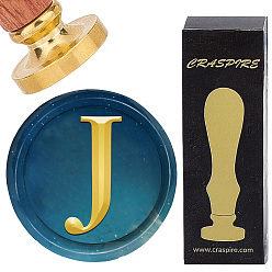 Letter J Латунная восковая печать с деревянной ручкой, для diy scrapbooking, буква J, 25 мм