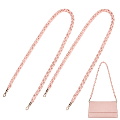 Pink Плетеные ремни из искусственной кожи с металлическими застежками для сумок-ведров, золотой свет, розовые, 1150~1200x16~17x11~12 мм