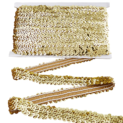 Золотистый Полиэстеровая отделка пайетками, отделка пайетками из рыбьей чешуи, украшения костюма, плоско-круглые, золотые, 25~30 мм