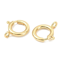 Real 18K Gold Plated SHEGRACE Brass Spring Ring Clasps, Cadmium Free & Nickel Free & Lead Free, Ring, Real 18K Gold Plated, 14x2.5mm, Hole: 2.5mm