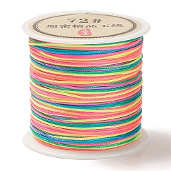 Colorful 50 Yards Segment Dyed Nylon Chinese Knot Cord, Nylon Jewelry Cord for Jewelry Making, Colorful, 0.8mm