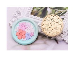 Цветок Круглая золотистая сургучная печать, латунная головка штампа, для приглашений, конверты, подарочная упаковка, цветок, 25 мм