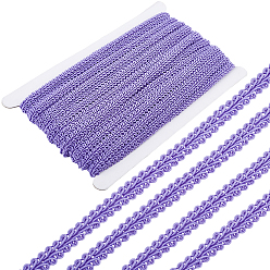 Средний Фиолетовый 27.5ярдов полиэстеровой кружевной ленты, аксессуары для одежды, с картой дисплея 1pc картона, средне фиолетовый, 1/4 дюйм (7 мм)