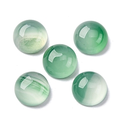 Зеленый агат Агатовые кабошоны из натурального зеленого оникса, окрашенная и подогревом, полукруглые / купольные, 10x5 мм
