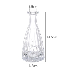 Прозрачный Стеклянная ваза с тиснением, украшение дома гидропо ниша ваза для растений ваза для цветов, прозрачные, 6.8x14.5 см, Внутренний диаметр: 1.5 cm
