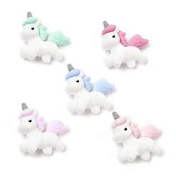 Единорог Пищевые экологически чистые силиконовые фокусные шарики, единорог, единорог, 30x29x13.5 мм, отверстие : 2 мм