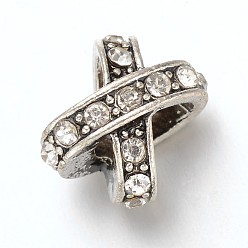 Кристалл Тибетский стиль сплава горный хрусталь большие шарики отверстия, кристалл, 12x9x9 мм, отверстие : 6 мм