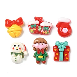 (52) Непрозрачная лаванда Колокольчики, чулки и подарочные коробки на рождественскую тематику, непрозрачные смоляные кабошоны, разнообразные, разноцветные, 18.5~27x16~25.5x7~8.5 мм
