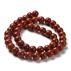 Red Jasper Natural Red Jasper Beads Strands, Round, 8mm, Hole: 0.8mm, about 47pcs/strand,  14.96 inch(38cm)