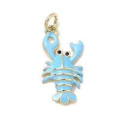 Небесно-голубой Латунные микро проложить кубического циркония подвески, с эмалью, долговечный, стойки покрытие, без свинца и без кадмия, черепаховые чары, реальный 18 k позолоченный, голубой, 21x10.5x3.5 мм, отверстие : 3 мм