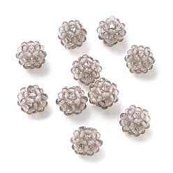 Ice Obsidian Natural Ice Obsidian Woven Beads, Cluster Beads, Faceted, Round, 9~9.5mm, Hole: 1.6mm