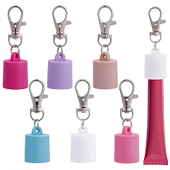 (52) Непрозрачная лаванда 6шт. 6 цвета силиконовые колпачки для губной помады, подвески, украшения, с поворотными застежками сплава, 74 мм, 1 шт / цвет