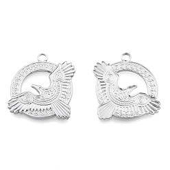 Нержавеющая Сталь Цвет Не тускнеющие 201 подвески из нержавеющей стали, орел, цвет нержавеющей стали, 28x31x2 мм, отверстие : 2.5 мм