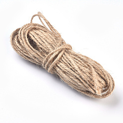 Peru 2-Ply Jute Cord, Jute String, Jute Twine, for Jewelry Making, Gift Packaging, Peru, 1mm, 10m/bundle