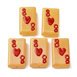 (932FM) Темно-синий аква-матовый с подкладкой Бусины из стеклянной эмали, окрашенные методом запекания, бусины ручной работы, игральная карта, темно-золотистые, 24.5~25x14.5~15x7.5~8.5 мм, отверстие : 1.6~1.8 мм