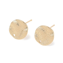 Настоящее золото 18K Изделия из латуни, плоско-круглые, реальный 18 k позолоченный, 12 мм, отверстие : 1.2 мм, штифты : 0.7 мм
