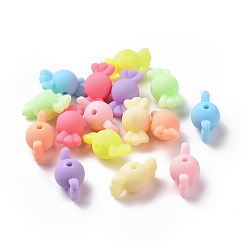 Mixed Color Rubberized Style Acrylic Beads, Candy, Mixed Color, 11x21x11.5mm, Hole: 2mm, 423pcs/500g