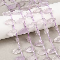 Аметист Природный аметист нитей бисера, граненые, лошадиный глаз , Топ пробуренной, с пластиковыми трубчатыми бусинами, 17x8.5x5 мм, отверстие : 1 мм, около 24 шт / нитка, 15.35'' (39 см)