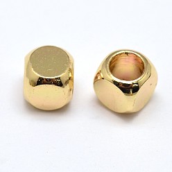 Golden Brass Cube Beads, Lead Free & Cadmium Free, Golden, 3x3x3mm, Hole: 1.8mm