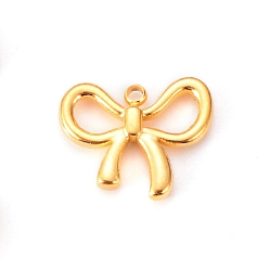Золотой Шкентели нержавеющей стали, очарование бантом, золотые, 13x15 мм