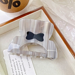 Светло-серый Заколки для волос в форме когтей из ацетата целлюлозы, бантом, светло-серый, 55x80 мм