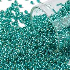 (PF569) PermaFinish Turquoise Metallic Тохо 11/0 круглые бусины, японский бисер, (pf 569) перманентный бирюзовый металлик, 11/0, 2.2 мм, отверстие : 0.8 мм, Около 1110 шт / 10 г