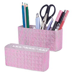 Rose 3-Section Plastic Rhinestone Storage Boxes, Rectangle, Rose, 160x60x70mm